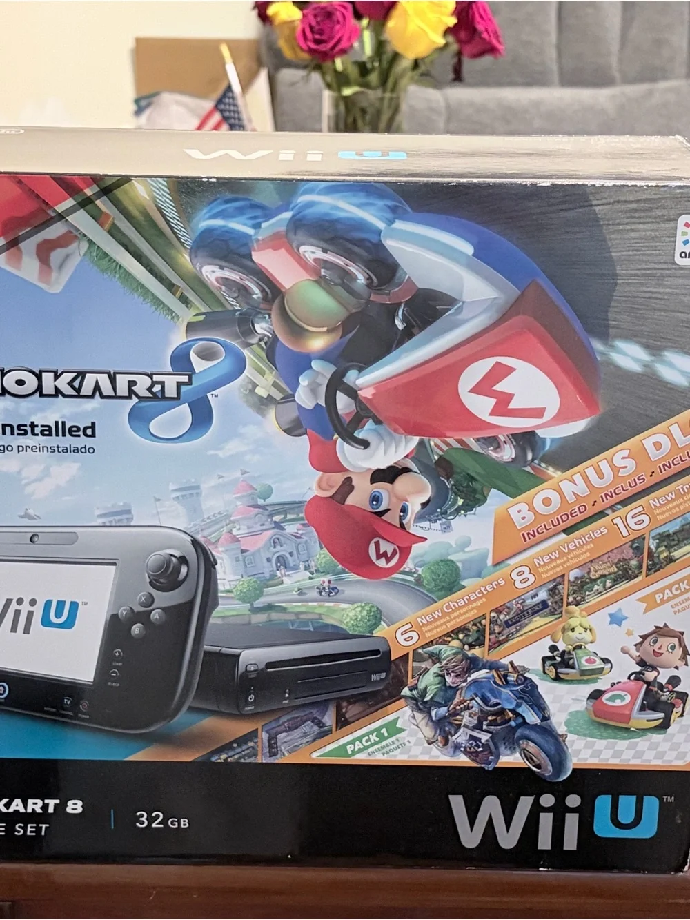 Nintendo Wii U Console Bundle with Mario Kart 8 Artwork – Black & Blue